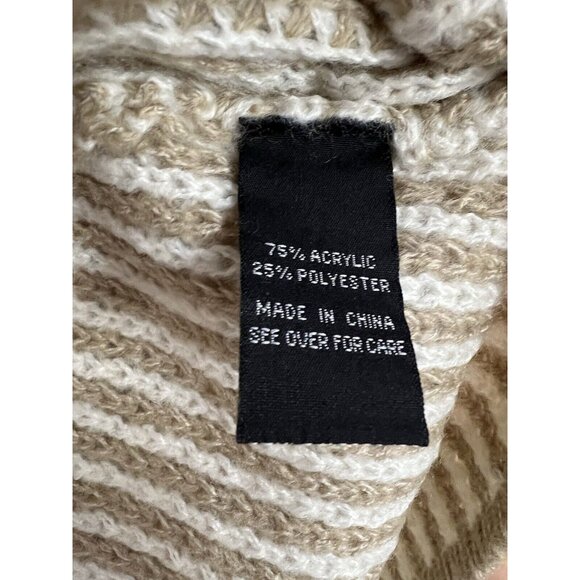 Fortune+Ivy Womens Knit Cardigan~Size Large~Tan White Pocket Sweater~L10 20 - Picture 9 of 10